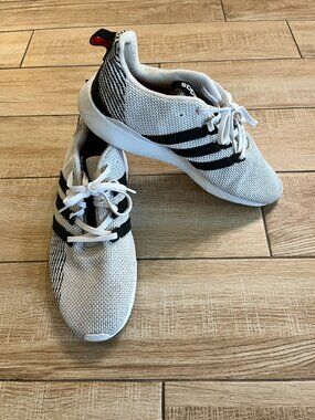 Mens Adidas Cloudfoam Silver/Black Sneakers PWI 001001 - 13